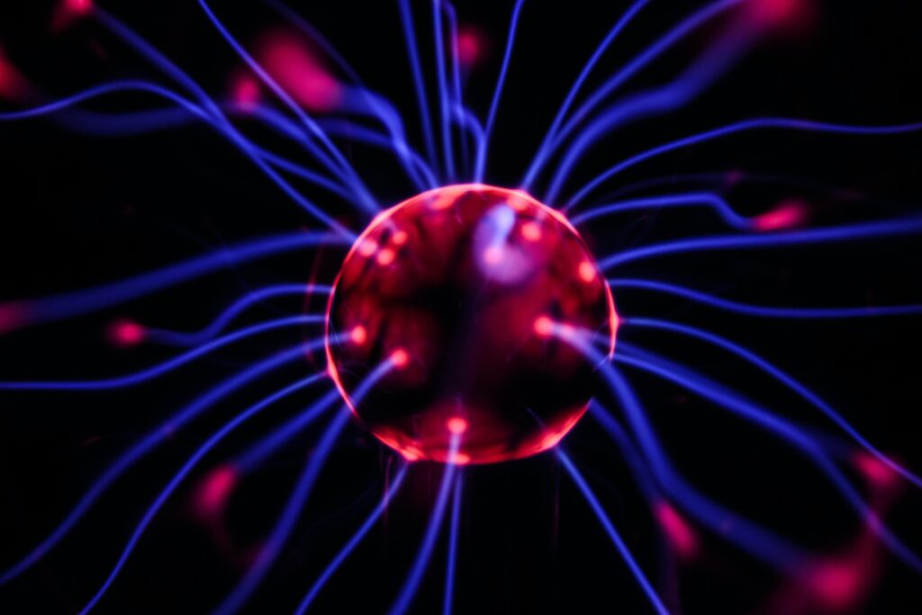 Pulses of energy lighting up a ball